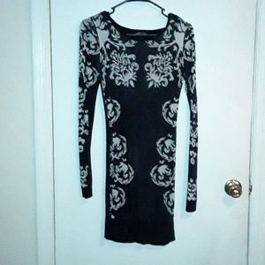 Long sleeve body con sweater dress